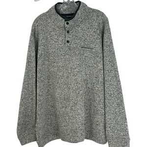 Eddie Bauer Gray Heavyweight Radiator Fleece Quarter Snap Pullover Shirt Men XXL